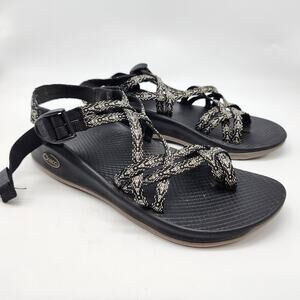 Chaco Z/X2 Dual Strap Classic Sandals Black White Women's 8